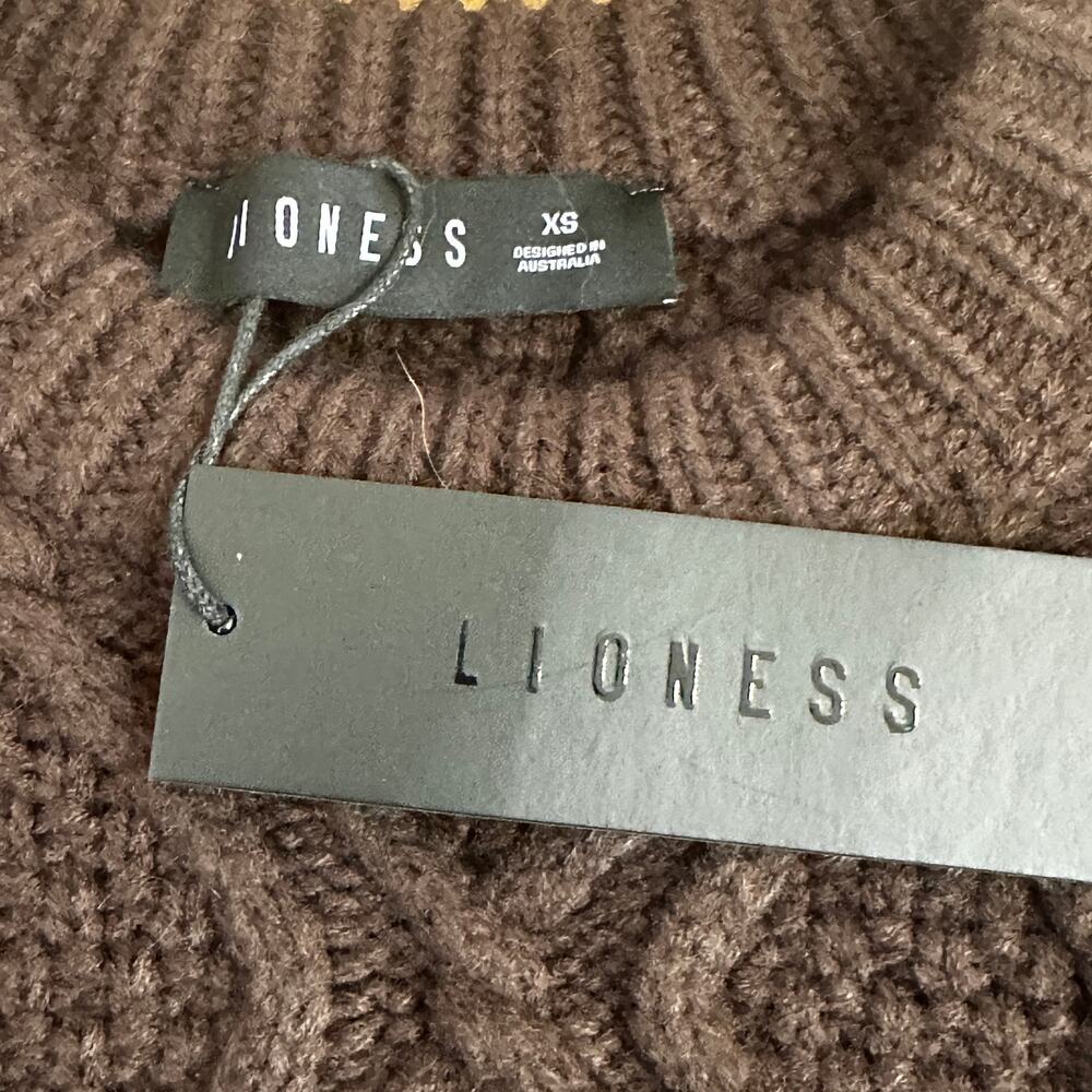 Lioness Gigi Knit Sweater XS Oversized Brown NWT - Picture 3 of 11